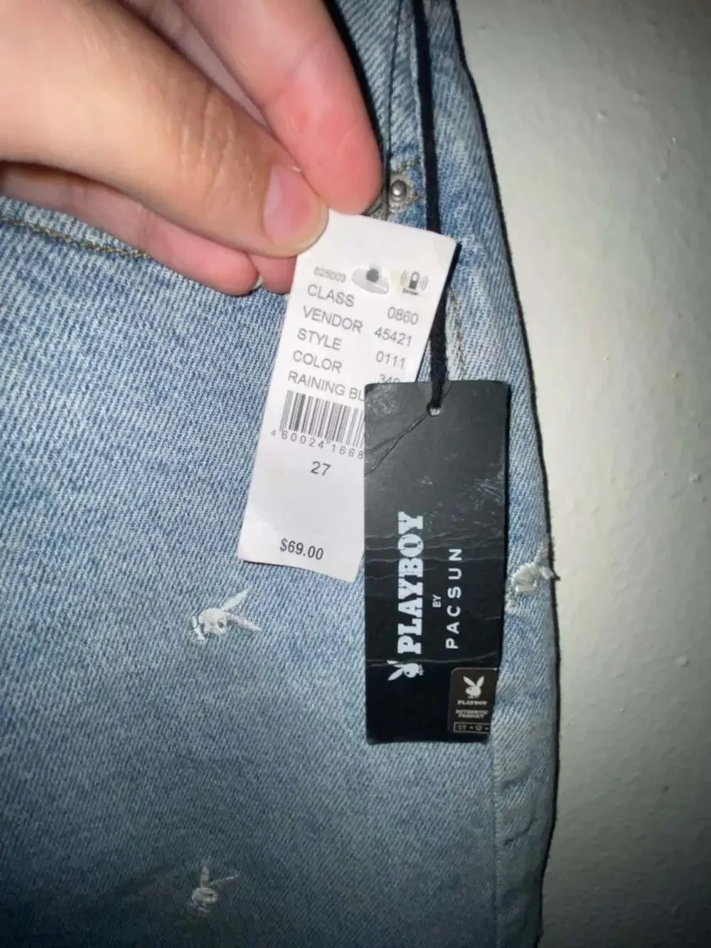 Playboy by PacSun High Rise Straight Leg Embroidered Bunny Jeans